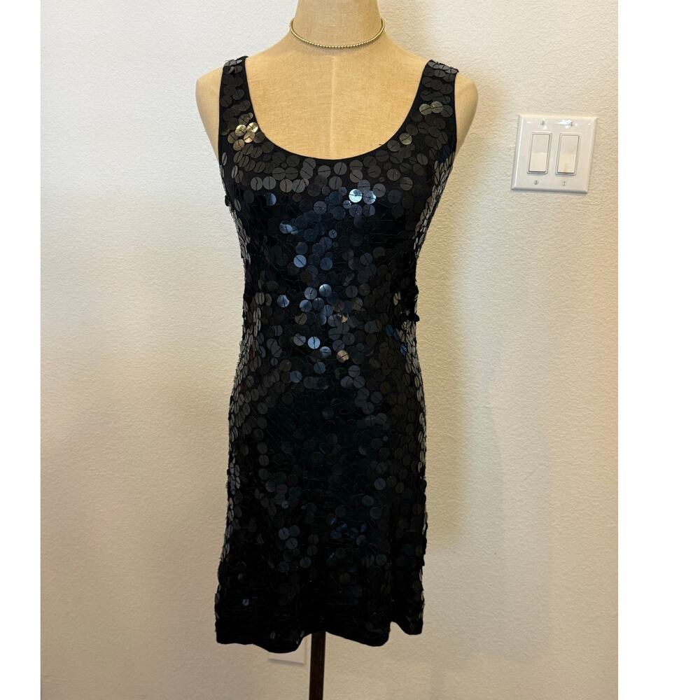 VENUS Black Sequin Sheath Cocktail Holiday Party Dress Women S